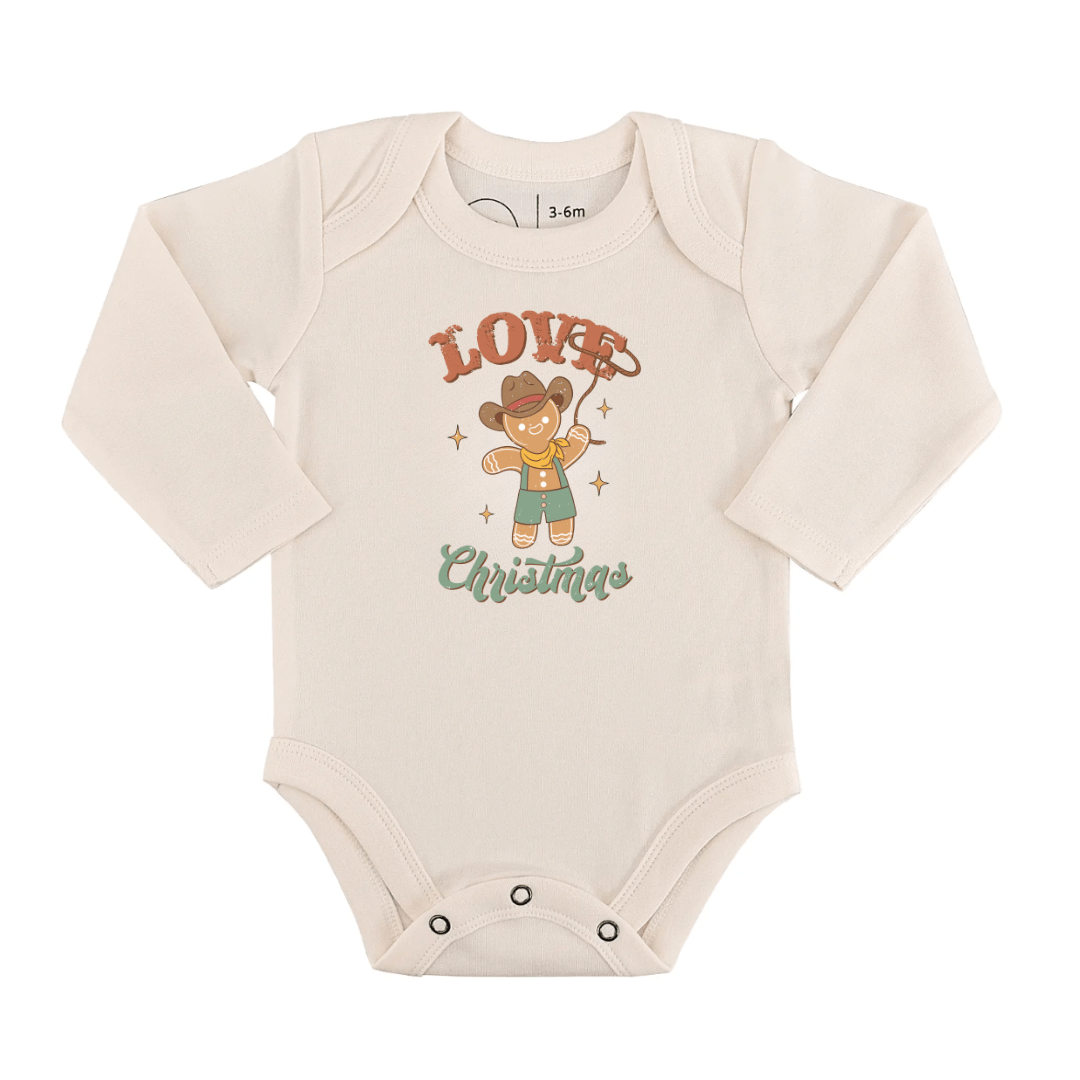 long sleeve graphic bodysuit | christmas lasso - Aaria Tees Aaria Tees