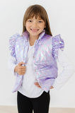 Lavender Haze Checker Puffer Vest - Aaria Tees Aaria Tees