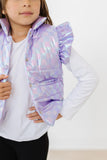 Lavender Haze Checker Puffer Vest - Aaria Tees Aaria Tees