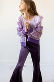 Lavender L/S Flutter Sleeve Leotard - Aaria Tees Aaria Tees