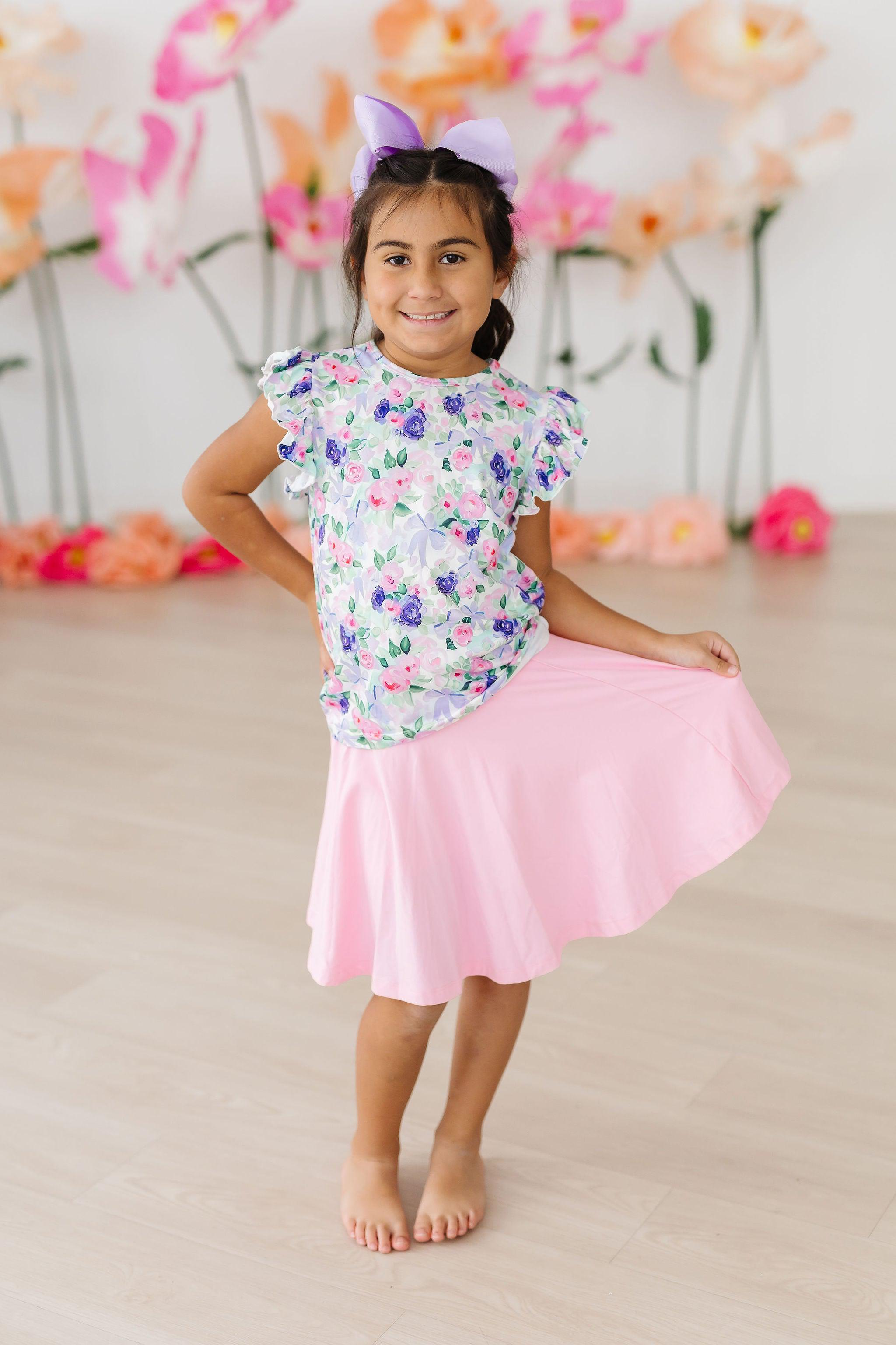 Lavender Love S/S Ruffle Tee - Aaria Tees Aaria Tees