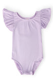 Lavender S/S Flutter Sleeve Leotard - Aaria Tees Aaria Tees