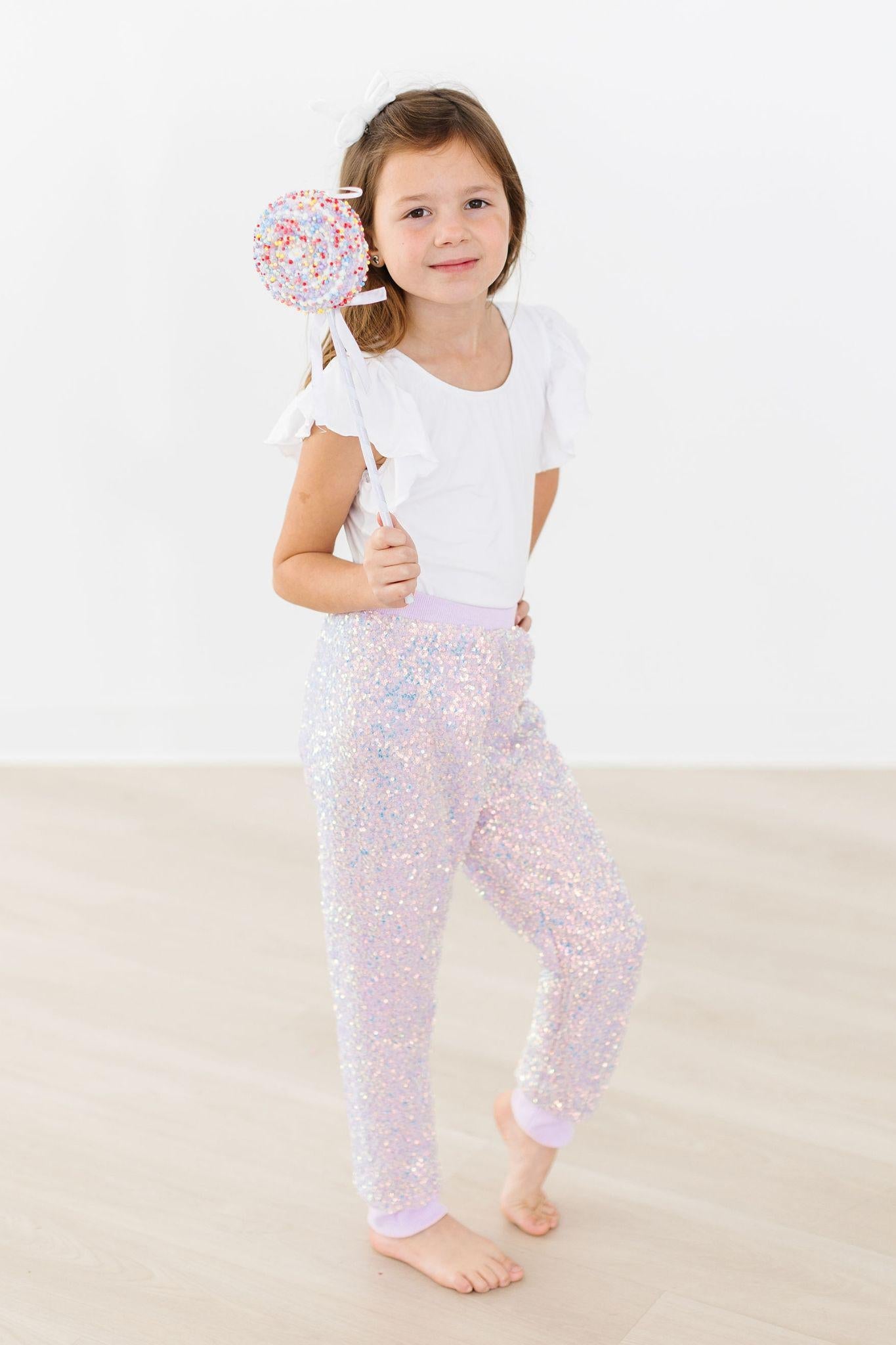 Lavender Sequin Joggers - Aaria Tees Aaria Tees