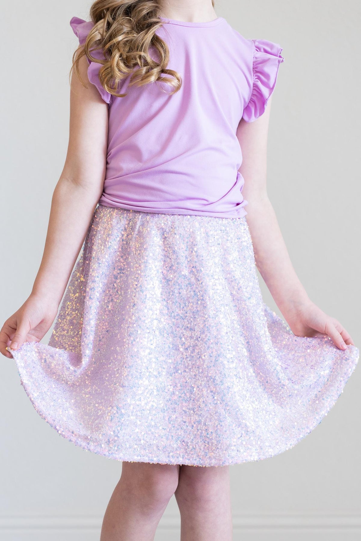 Lavender Sequin Twirl Skort - Aaria Tees