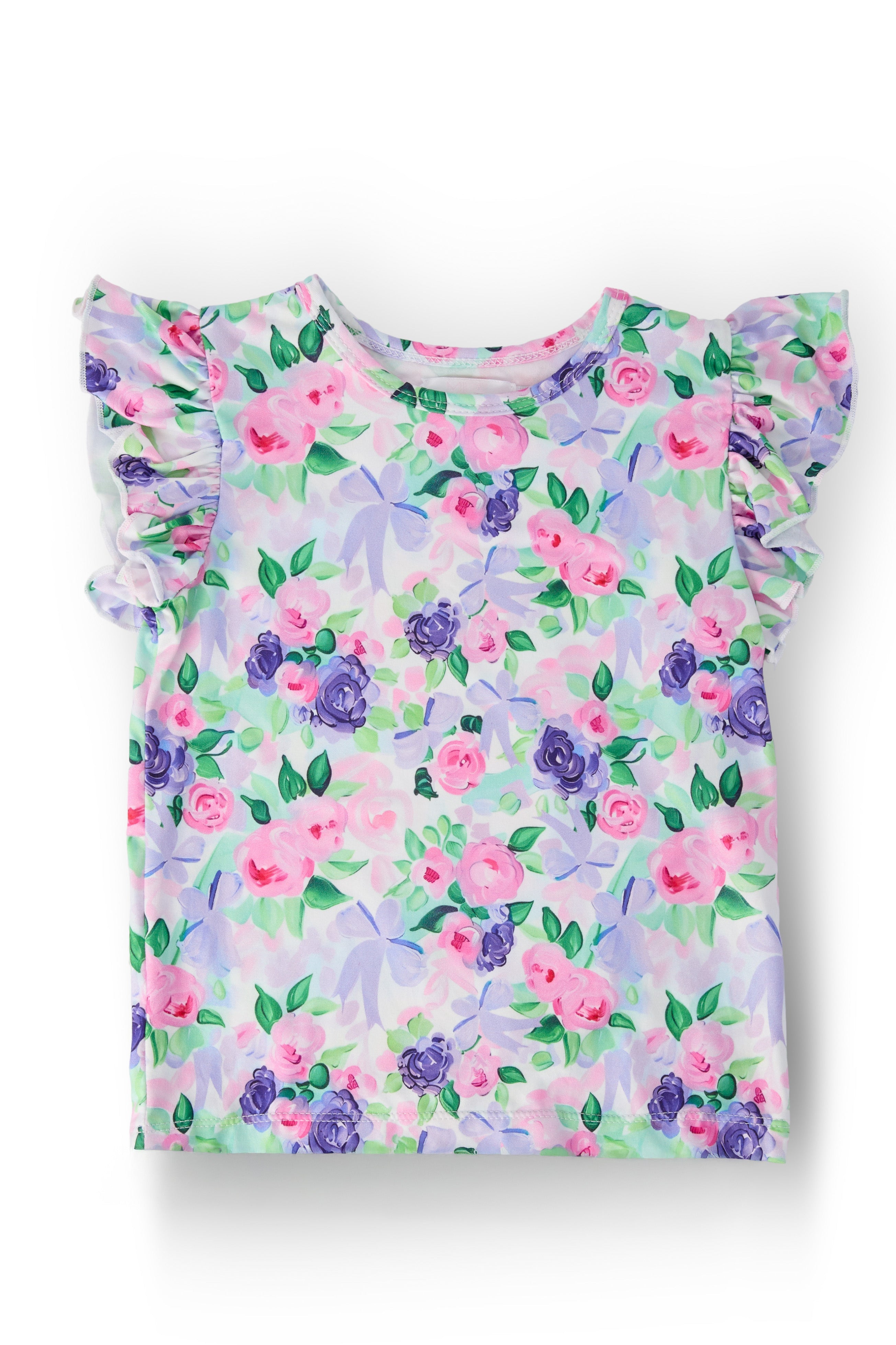 Lavender Love S/S Ruffle Tee - Aaria Tees Aaria Tees