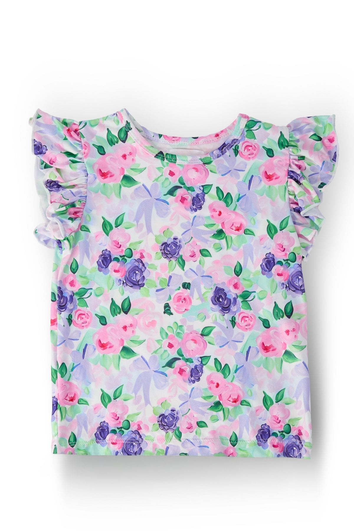 Lavender Love S/S Ruffle Tee - Aaria Tees