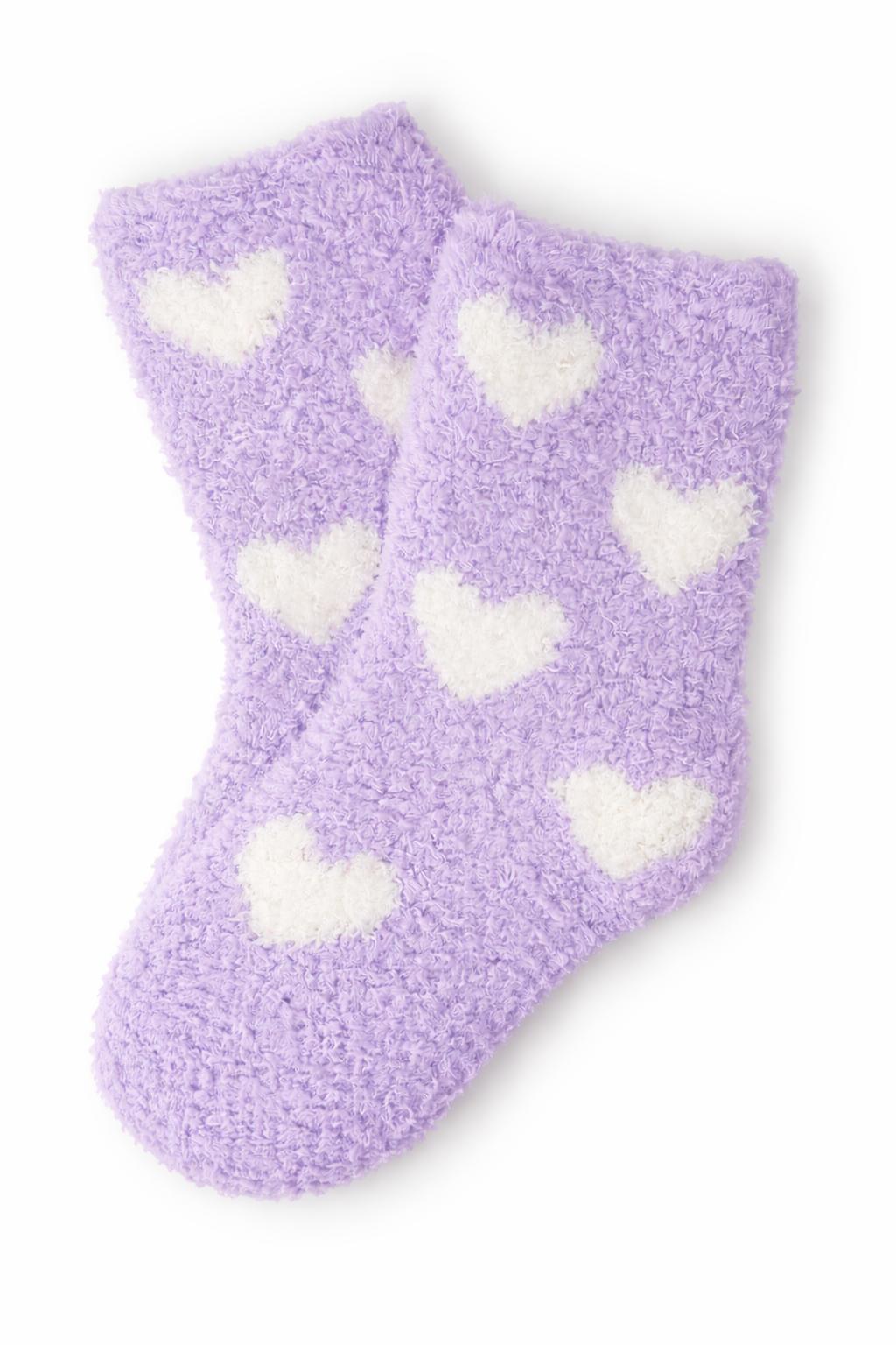 Lavender/Coconut Heart Cozy Socks - Aaria Tees Aaria Tees