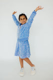 Light Blue Velvet Sequin Jacket - Aaria Tees Aaria Tees