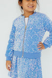 Light Blue Velvet Sequin Twirl Skort - Aaria Tees Aaria Tees