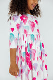 Light Hearted 3/4 Sleeve Pocket Twirl Dress - Aaria Tees Aaria Tees