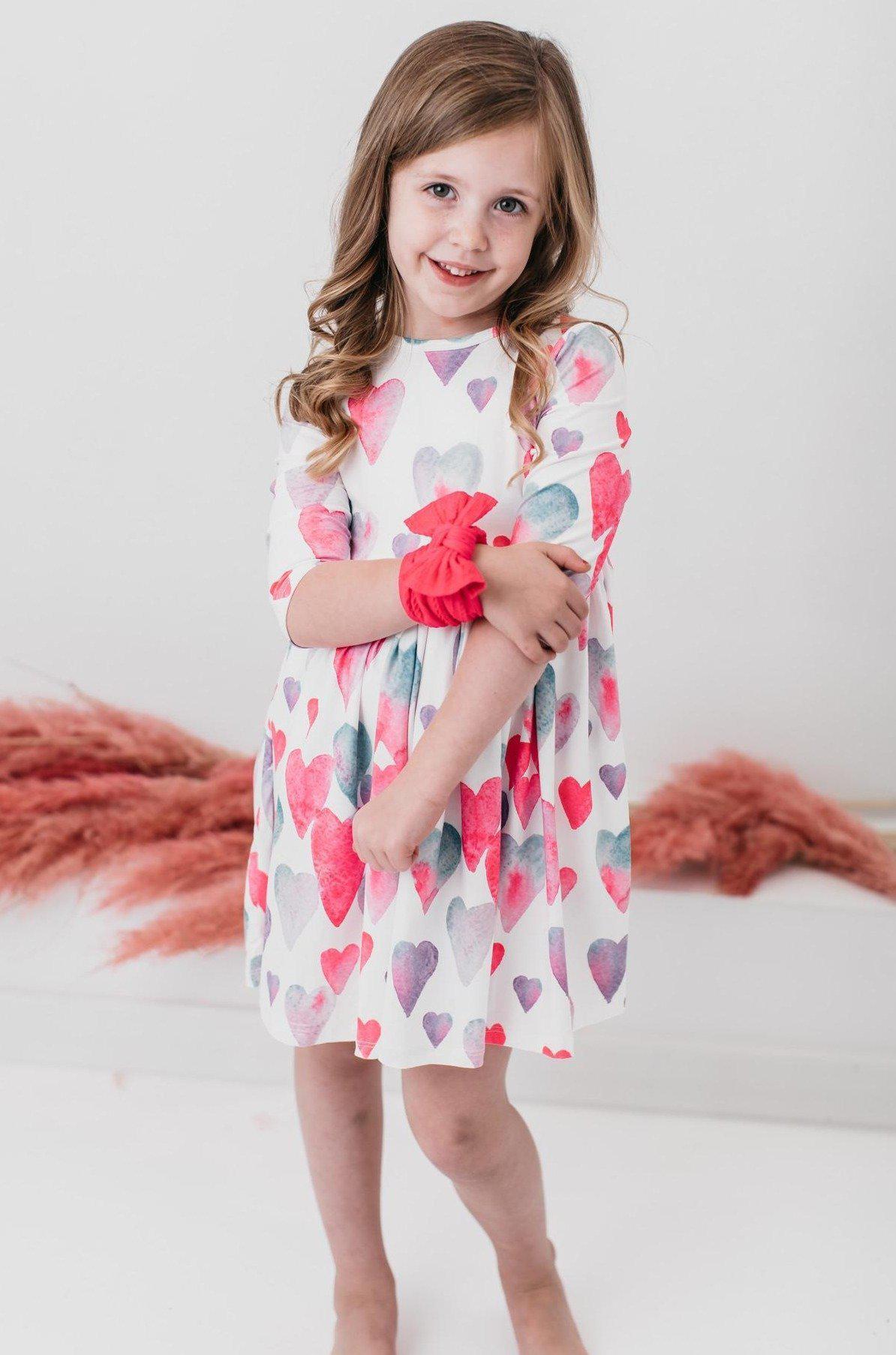 Light Hearted 3/4 Sleeve Pocket Twirl Dress - Aaria Tees Aaria Tees