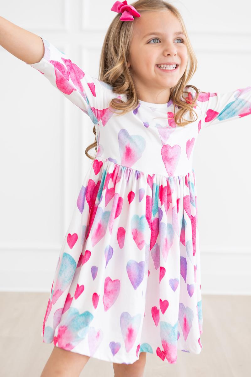 Light Hearted 3/4 Sleeve Pocket Twirl Dress - Aaria Tees Aaria Tees