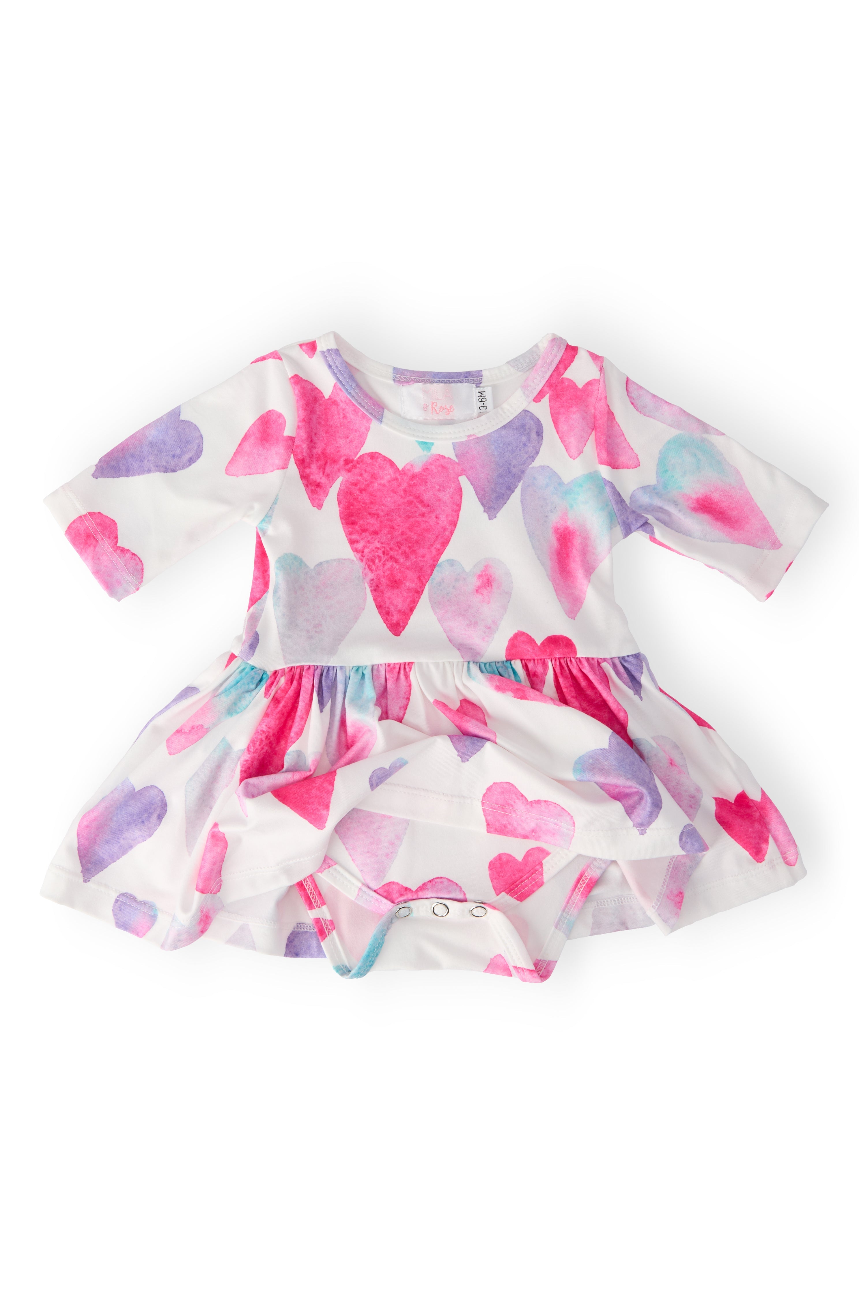Light Hearted 3/4 Sleeve Twirl Bodysuit - Aaria Tees Aaria Tees
