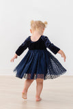 Light Navy Velvet Tutu Dress - Aaria Tees Aaria Tees