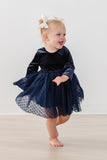 Light Navy Velvet Tutu Dress - Aaria Tees Aaria Tees