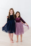 Light Navy Velvet Tutu Dress - Aaria Tees Aaria Tees
