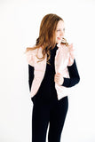 SALE Light Pink Checker Puffer Vest - Aaria Tees Aaria Tees