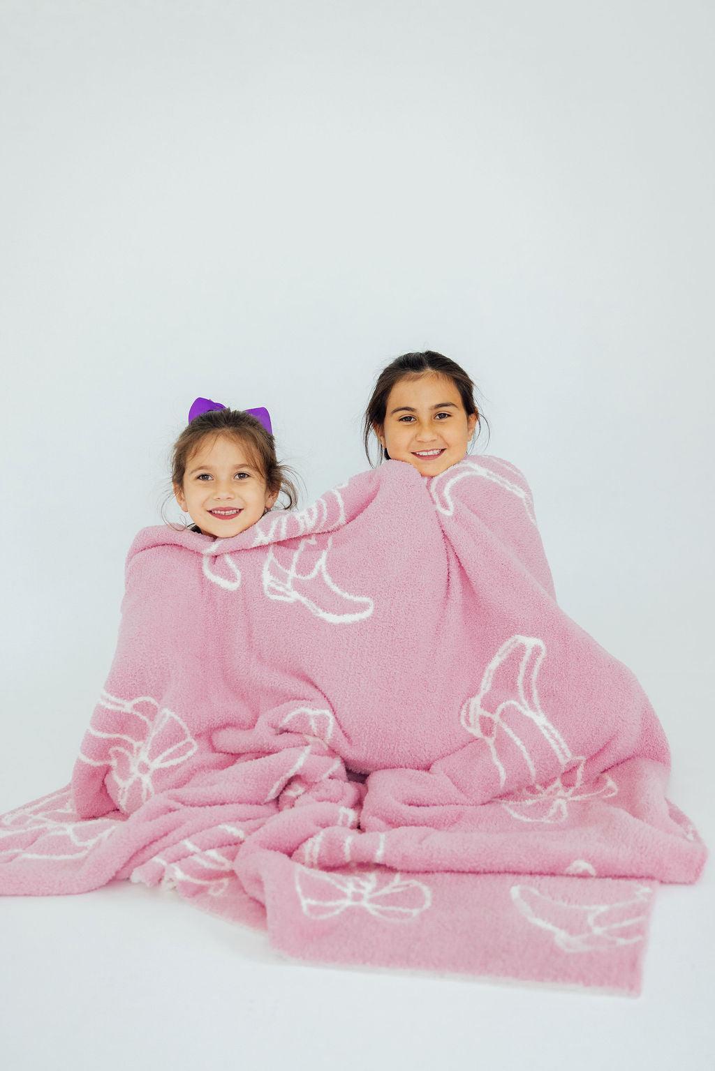 Light Pink Cowgirl Cozy Blanket - Aaria Tees Aaria Tees