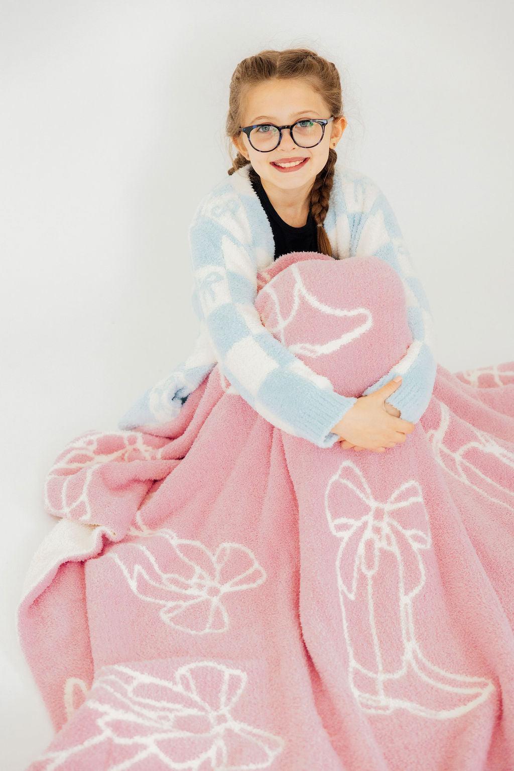 Light Pink Cowgirl Cozy Blanket - Aaria Tees