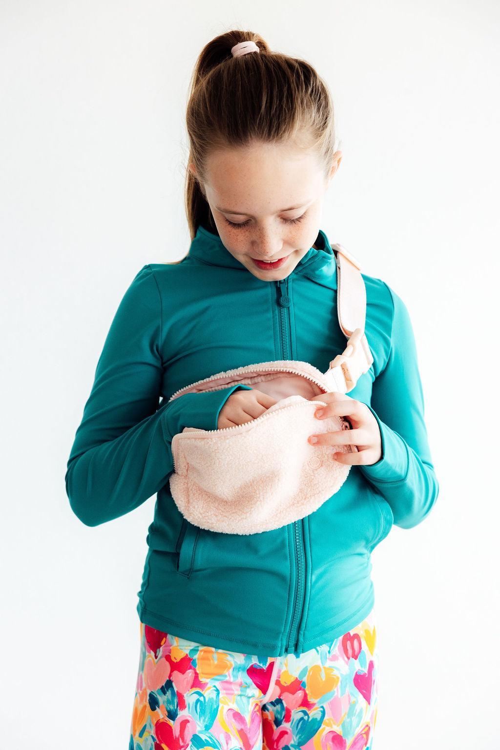 Light Pink Fleece Belt Bag - Aaria Tees Aaria Tees