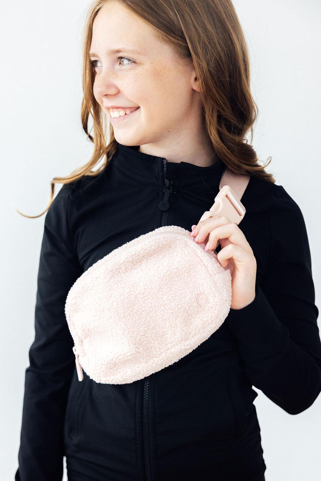 Light Pink Fleece Belt Bag - Aaria Tees Aaria Tees
