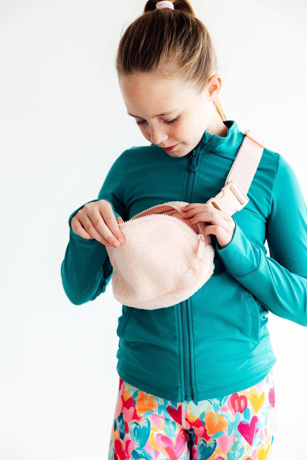 Light Pink Fleece Belt Bag - Aaria Tees Aaria Tees