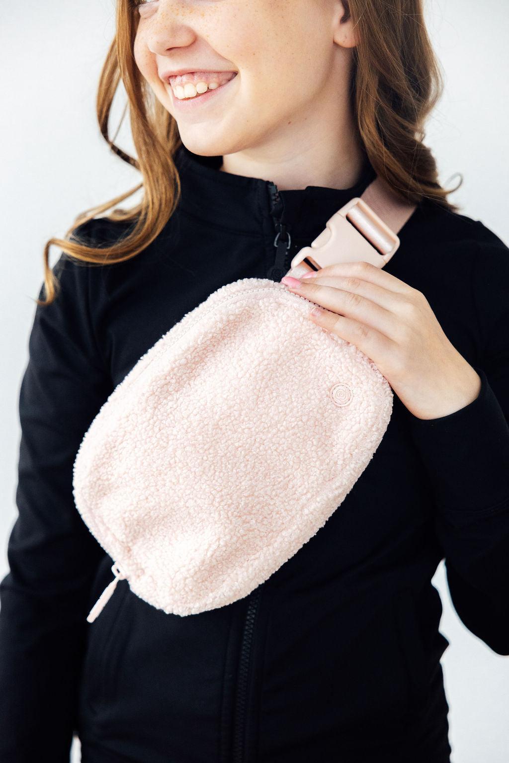 Light Pink Fleece Belt Bag - Aaria Tees Aaria Tees