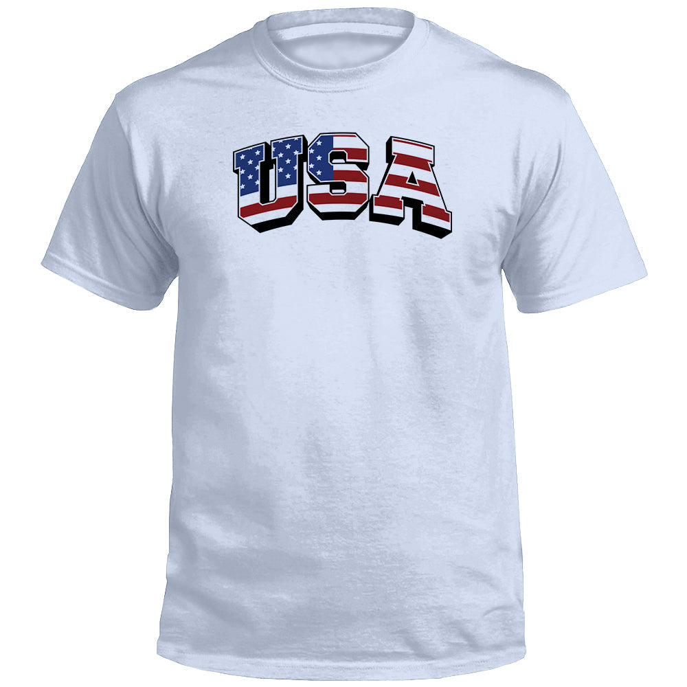 USA Flag Lettering (Front) - Aaria Tees Aaria Tees