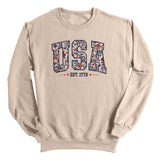 USA Floral Est 1776 (Front) Aaria Tees