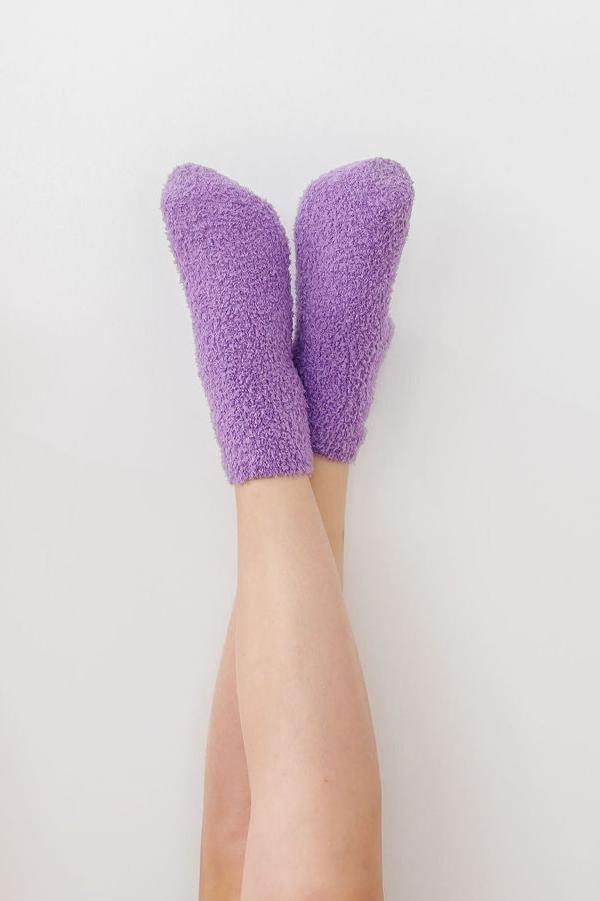 Lilac/Coconut Bow Cozy Socks - Aaria Tees Aaria Tees