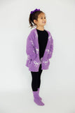 Lilac/Coconut Bow Cozy Socks - Aaria Tees Aaria Tees