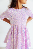 Lilac Velvet Sequin Dress - Aaria Tees Aaria Tees