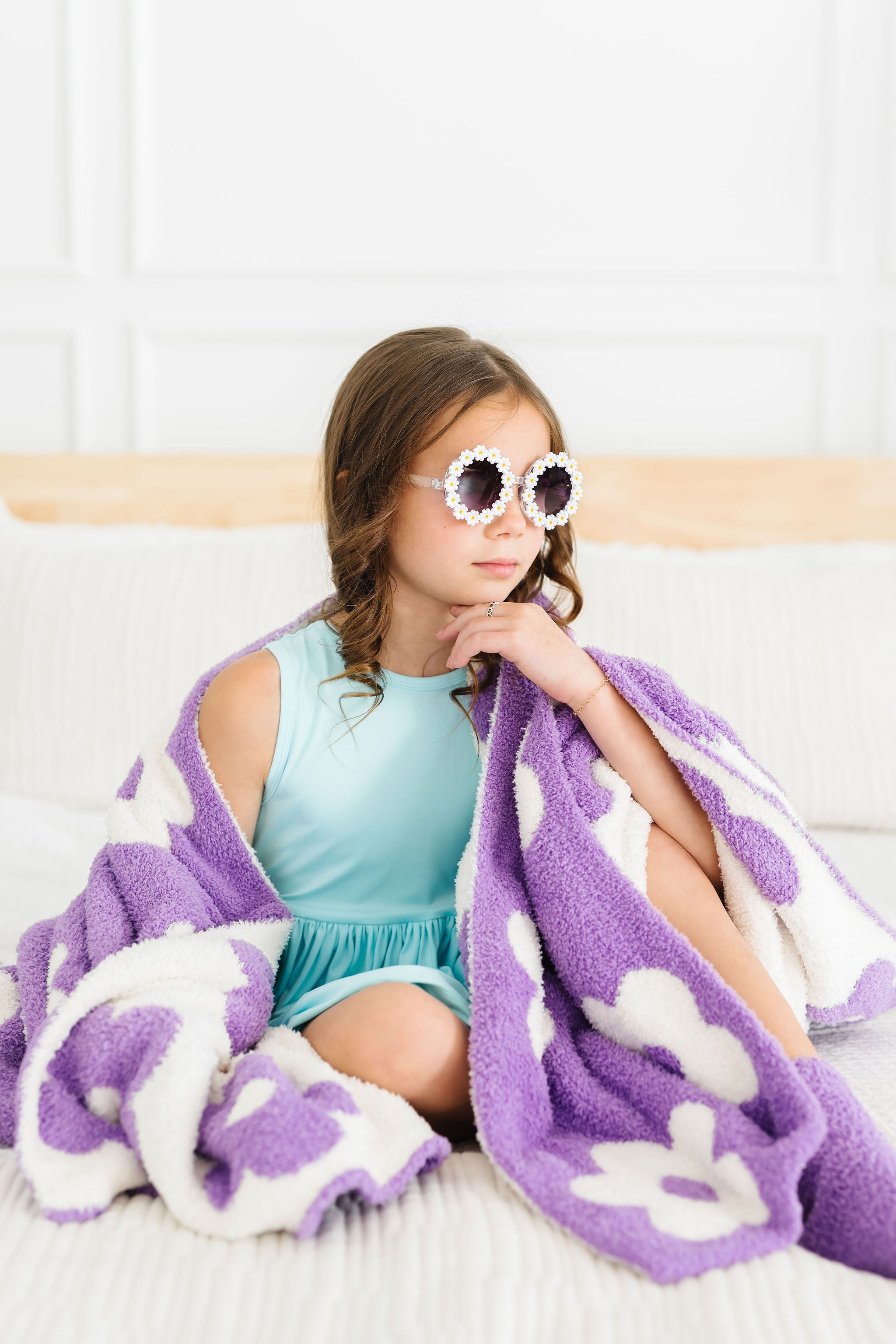 Lilac/Coconut Flower Cozy Blanket - Aaria Tees Aaria Tees
