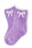 Lilac/Coconut Bow Cozy Socks - Aaria Tees Aaria Tees