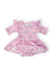 Little Bow Peeps 3/4 Sleeve Twirl Flutter Bodysuit - Aaria Tees Aaria Tees