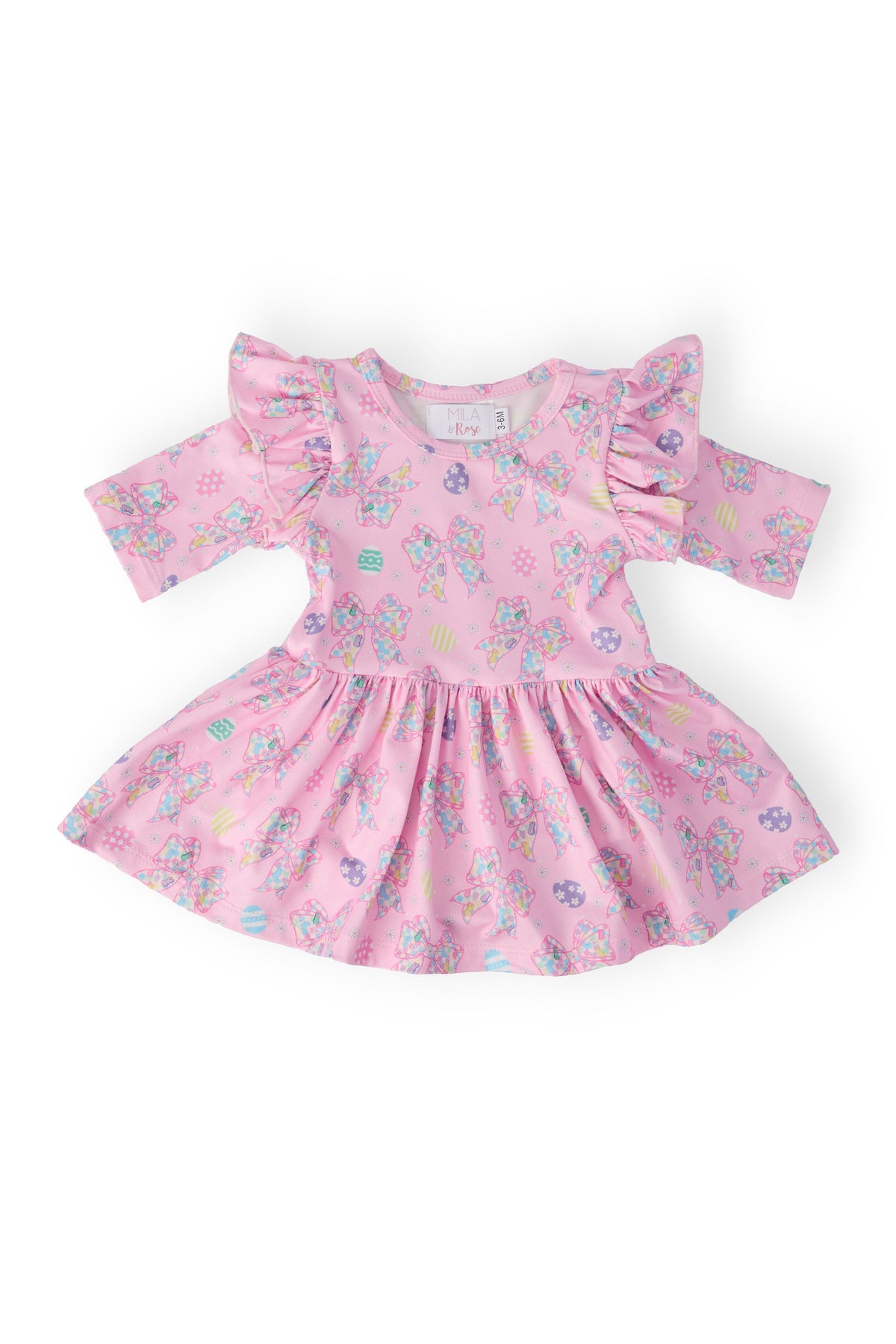 Little Bow Peeps 3/4 Sleeve Twirl Flutter Bodysuit - Aaria Tees