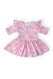 Little Bow Peeps 3/4 Sleeve Twirl Flutter Bodysuit - Aaria Tees Aaria Tees