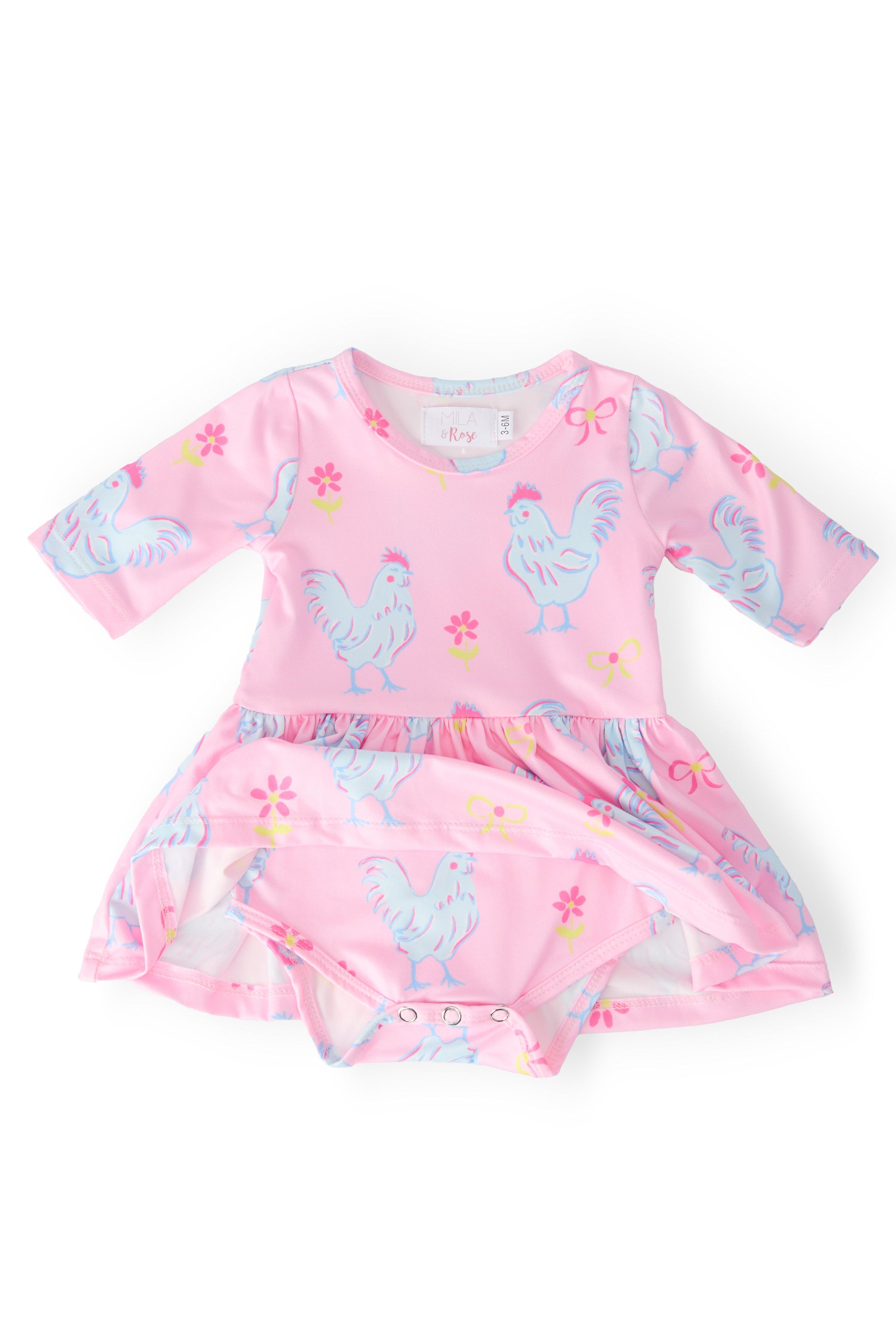 Little Miss Chickie 3/4 Twirl Bodysuit - Aaria Tees Aaria Tees