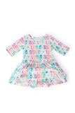 Little Sister 3/4 Sleeve Twirl Bodysuit - Aaria Tees Aaria Tees