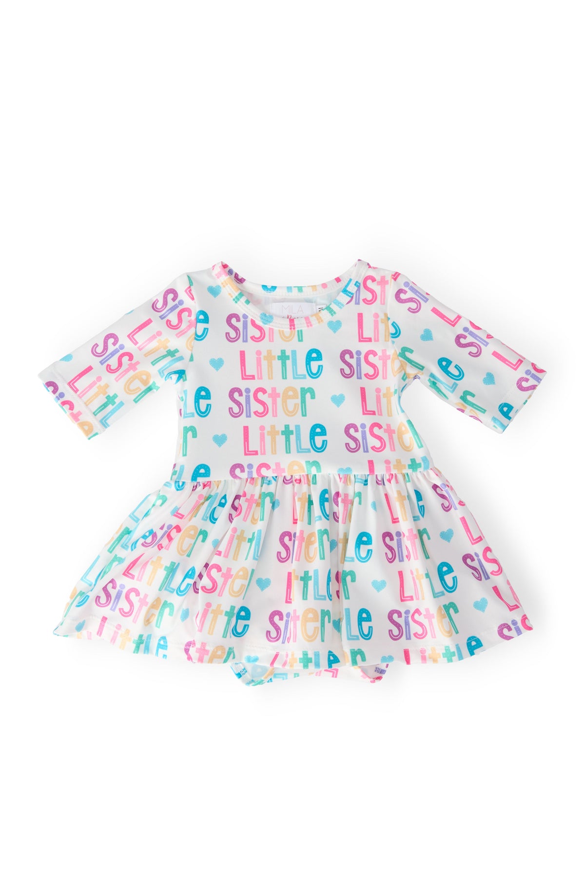 Little Sister 3/4 Sleeve Twirl Bodysuit - Aaria Tees