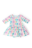 Little Sister 3/4 Sleeve Twirl Bodysuit - Aaria Tees Aaria Tees