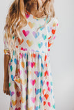 Lotta Love 3/4 Sleeve Pocket Twirl Dress - Aaria Tees Aaria Tees