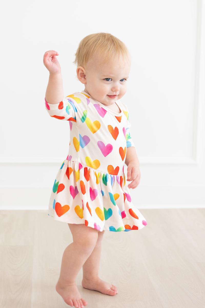 Lotta Love 3/4 Sleeve Twirl Bodysuit - Aaria Tees Aaria Tees