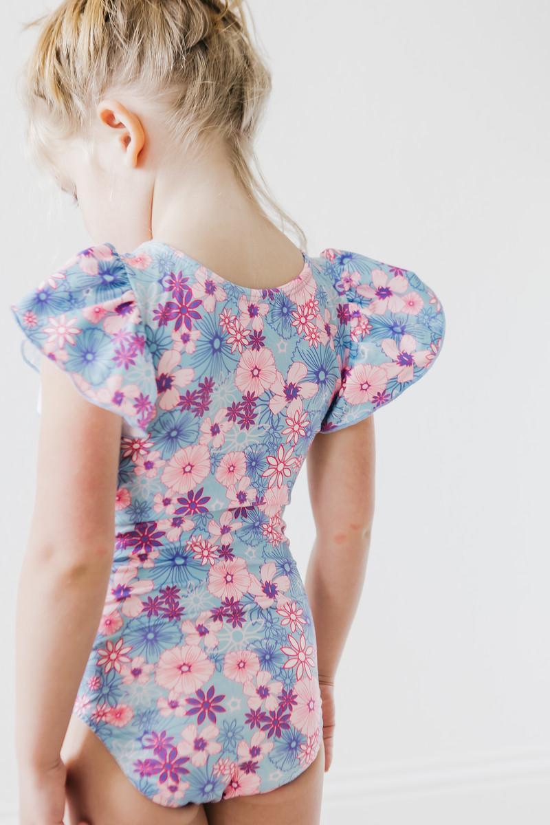 Love Blooms S/S Flutter Sleeve Leotard - Aaria Tees Aaria Tees