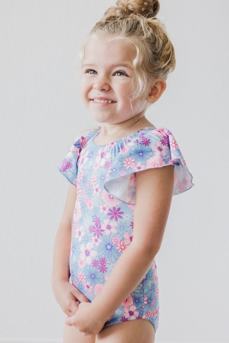 Love Blooms S/S Flutter Sleeve Leotard - Aaria Tees Aaria Tees