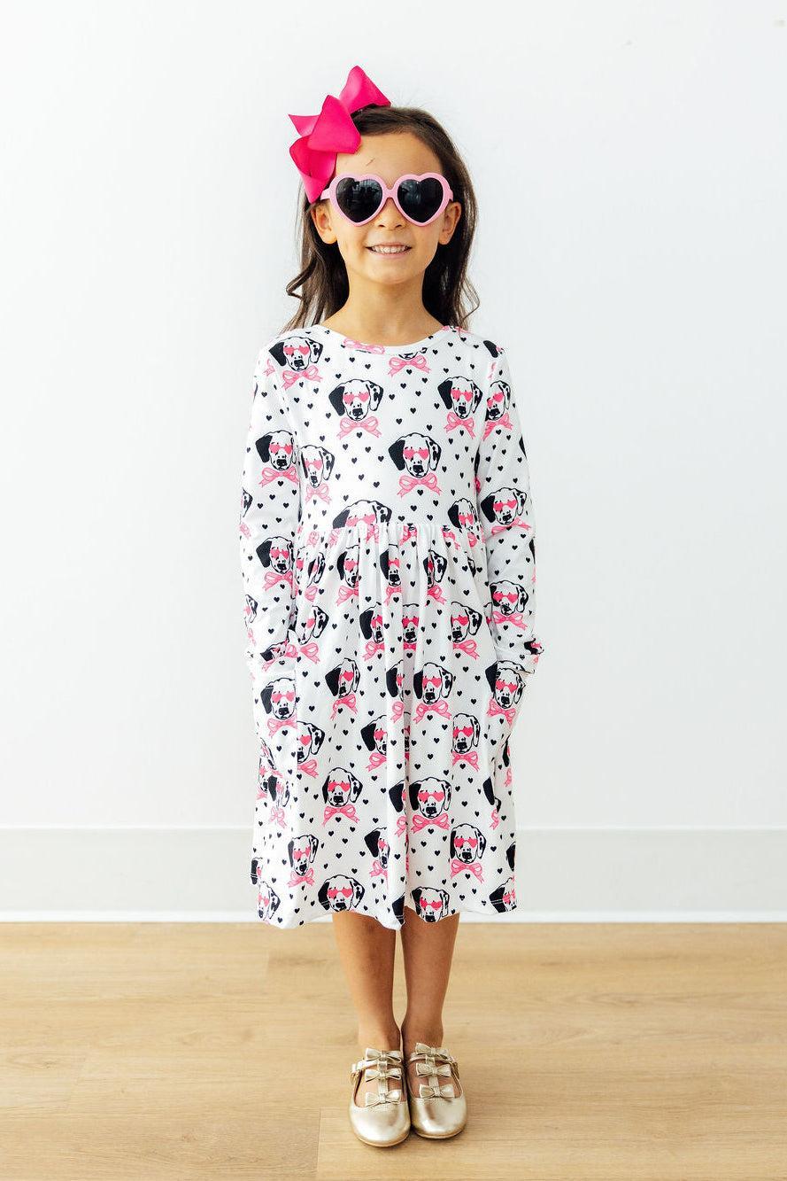 Love You Spots L/S Pocket Twirl Dress - Aaria Tees Aaria Tees