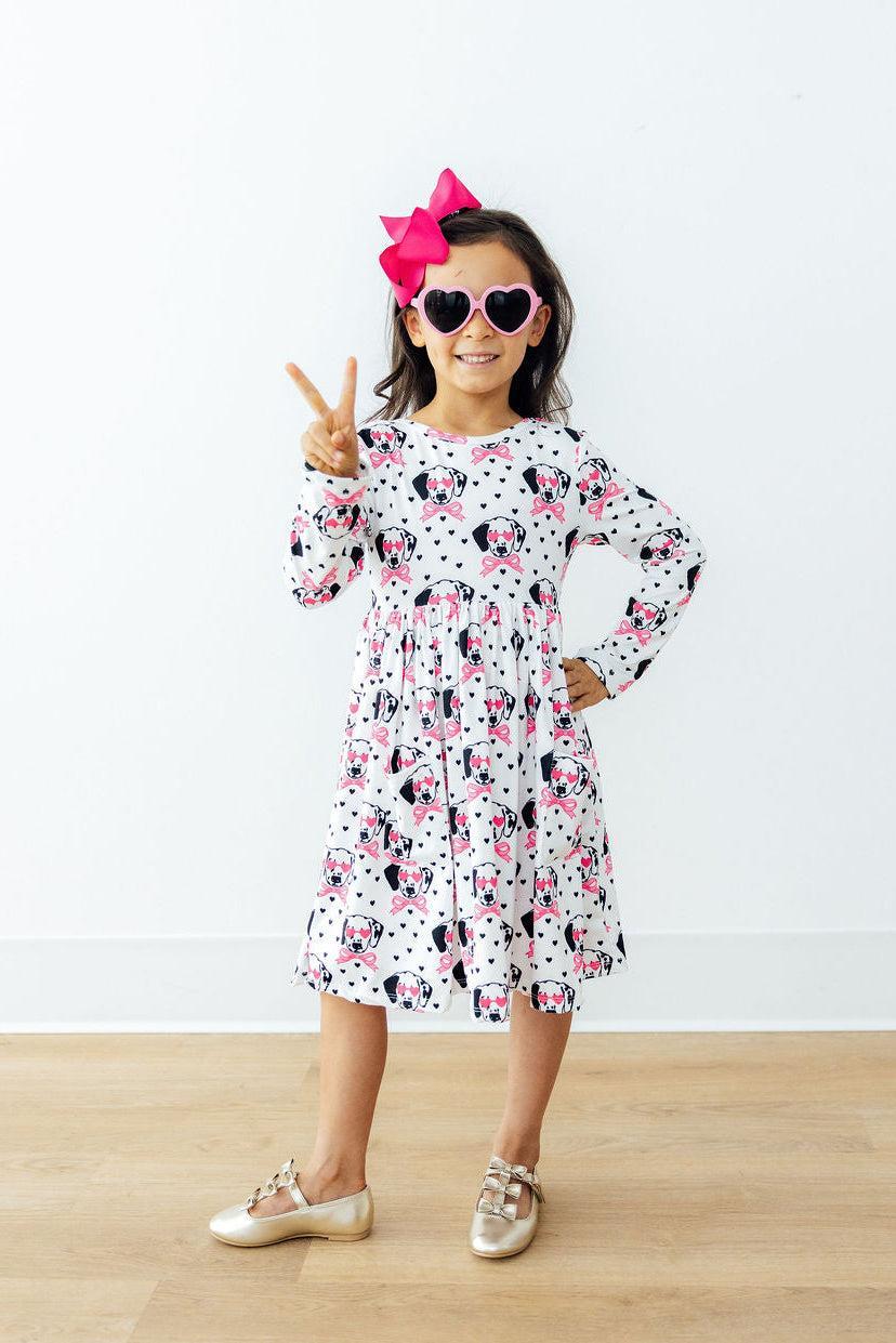 Love You Spots L/S Pocket Twirl Dress - Aaria Tees Aaria Tees