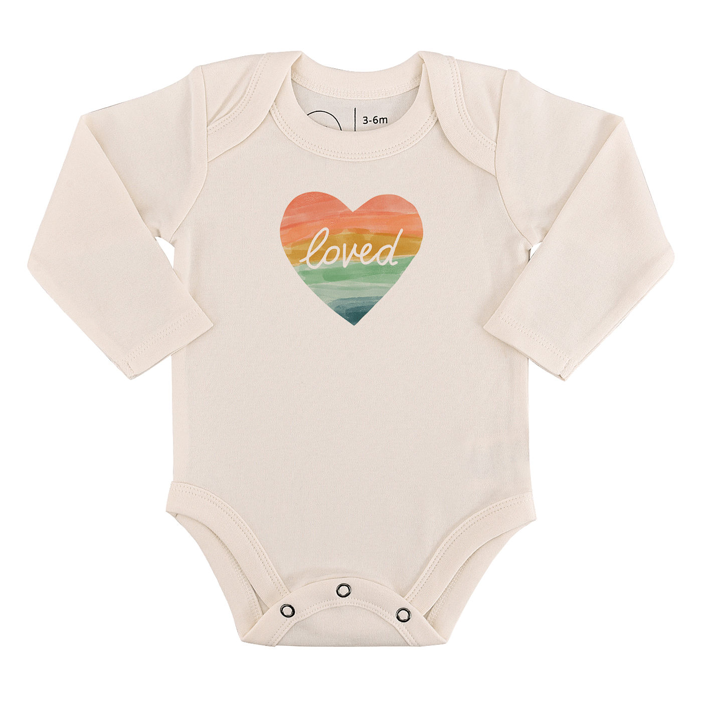 long sleeve graphic bodysuit | loved rainbow heart - Aaria Tees Aaria Tees