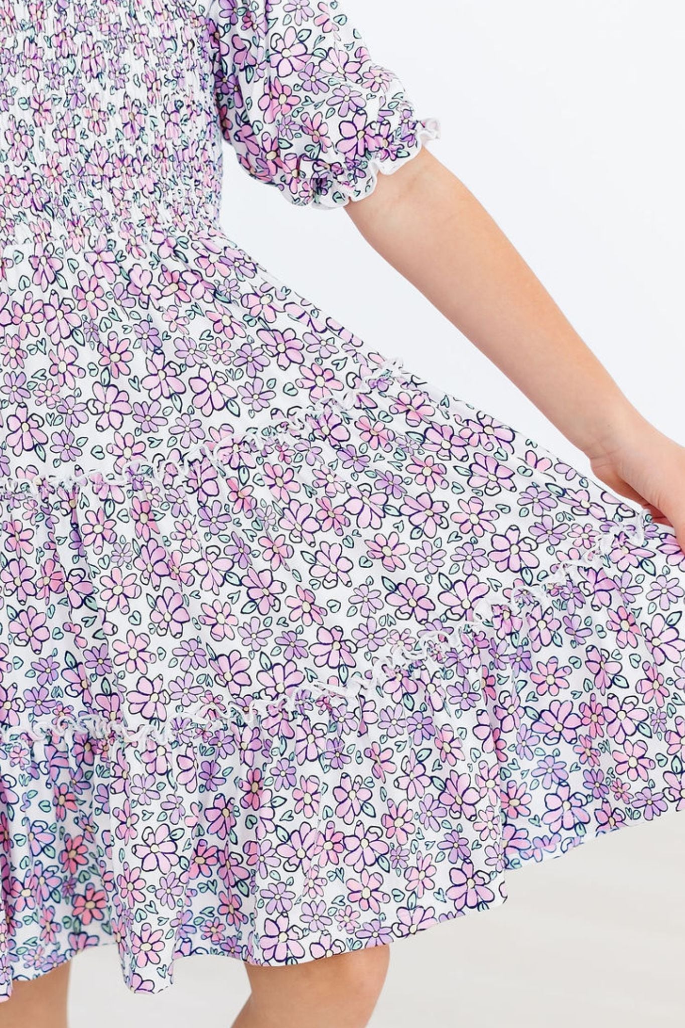 Lovely Lavender Smocked Ruffle Dress - Aaria Tees Aaria Tees