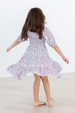 Lovely Lavender Smocked Ruffle Dress - Aaria Tees Aaria Tees